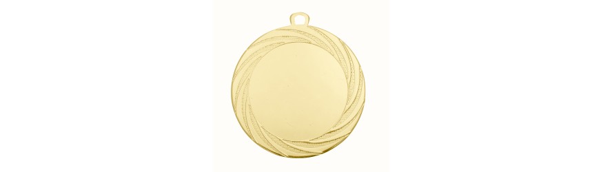 70MM SWIRL PATTERN CUSTOM CENTRE MEDAL - GOLD, SILVER OR BRONZE